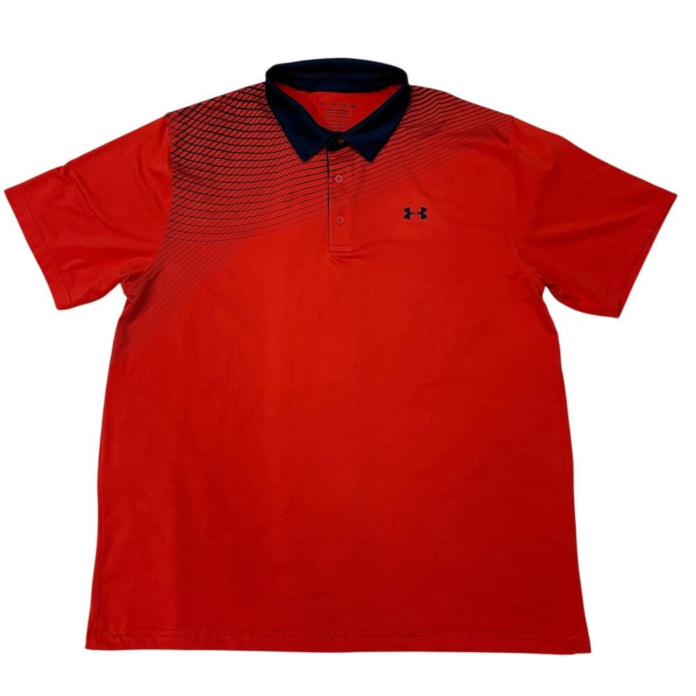 Under Armour Golf Shirt Mens Size 2XL Red Loose The Playoff Polo Performance